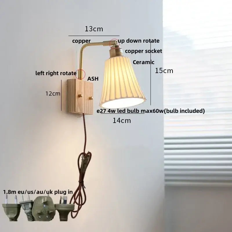 Brass Ceramic LED Sconce