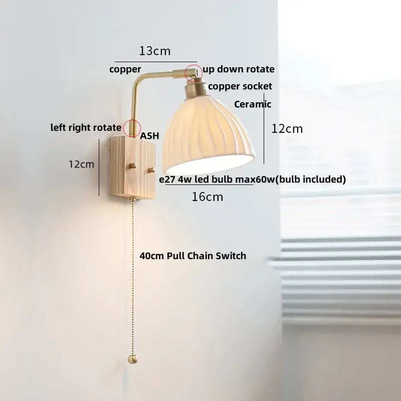 Brass Ceramic LED Sconce