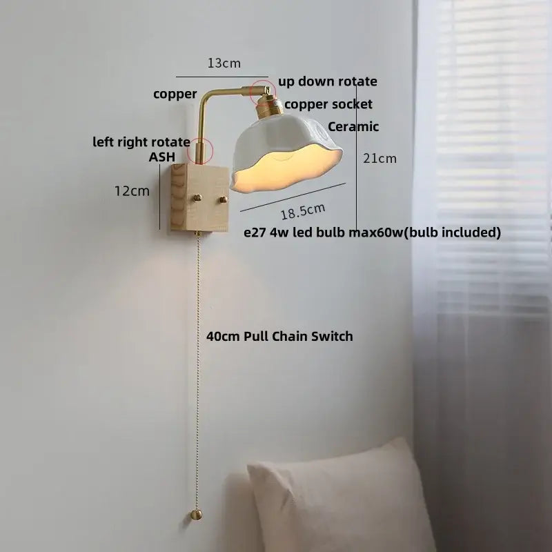 Brass Ceramic LED Sconce