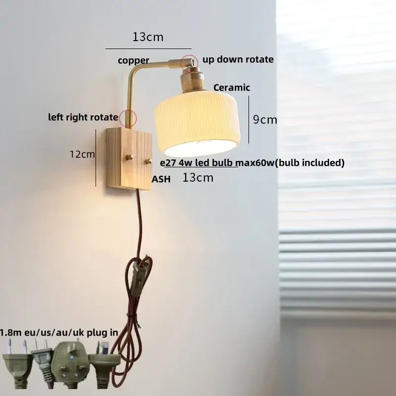 Brass Ceramic LED Sconce