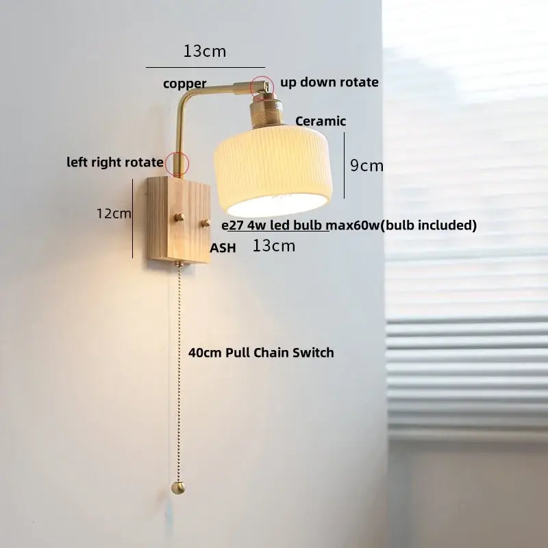 Brass Ceramic LED Sconce