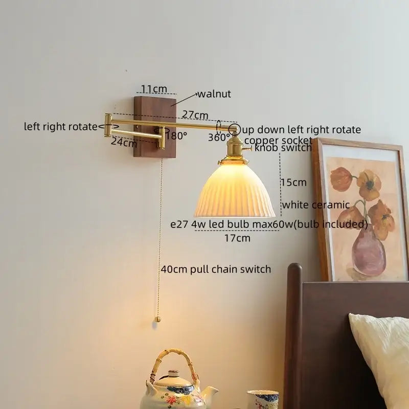 Glass Brass Reading Lamp