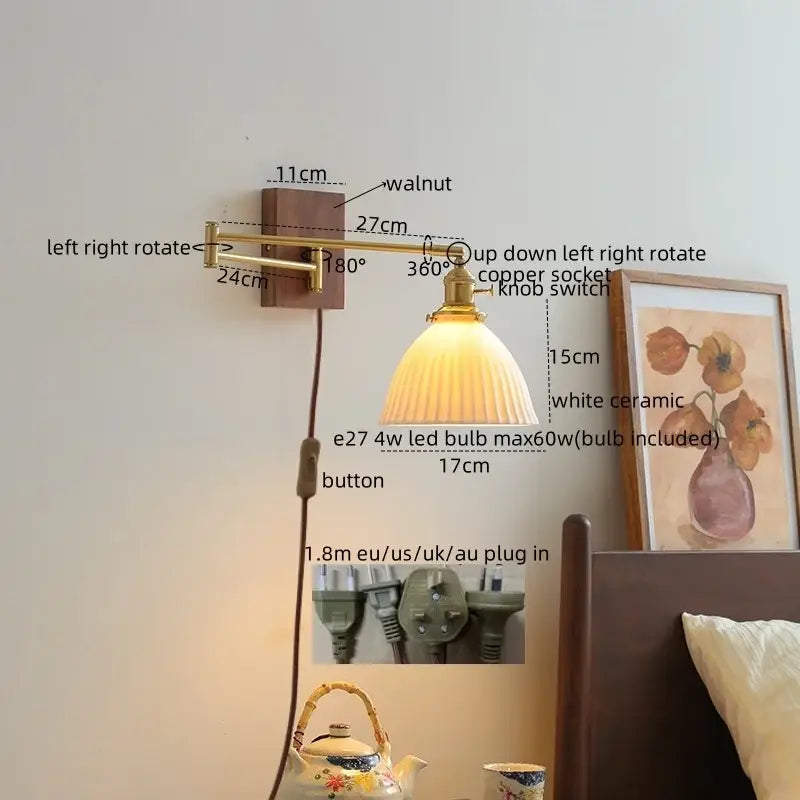 Glass Brass Reading Lamp