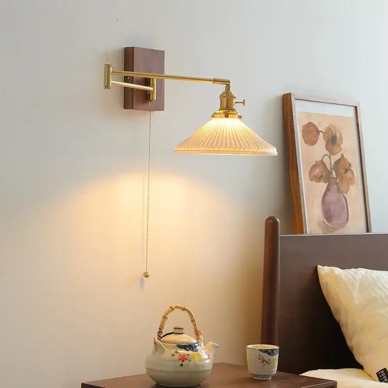 Glass Brass Reading Lamp