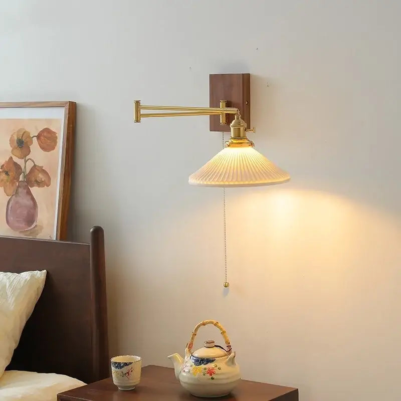 Glass Brass Reading Lamp