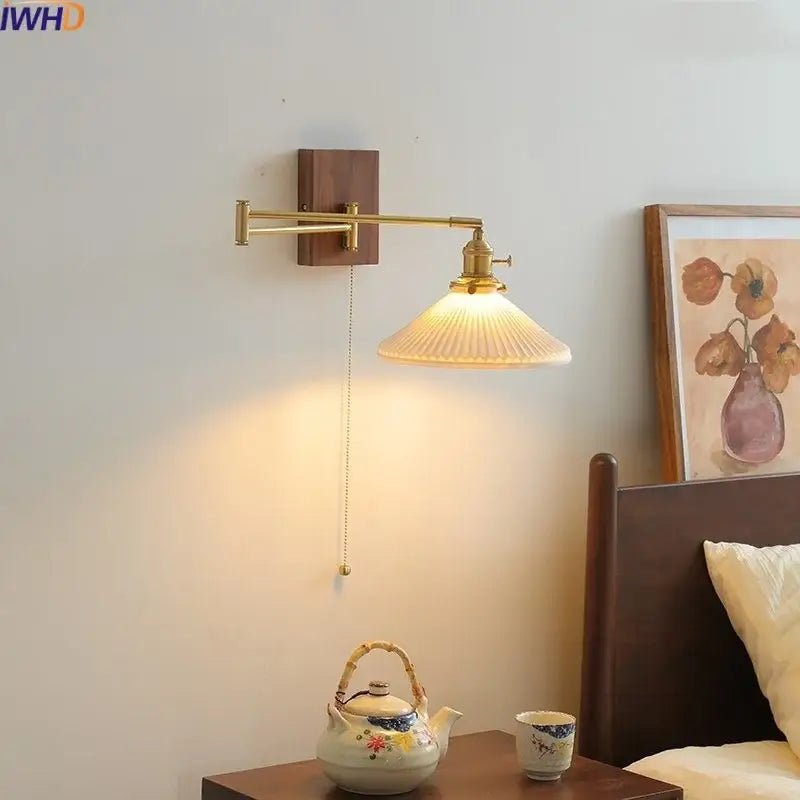 Glass Brass Reading Lamp