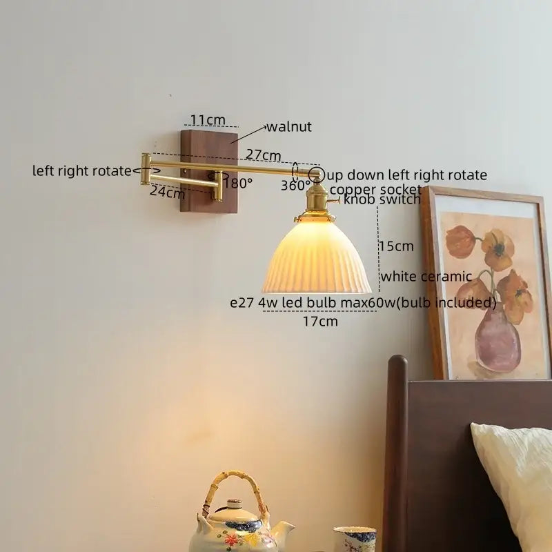 Glass Brass Reading Lamp