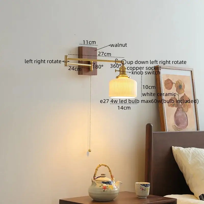 Glass Brass Reading Lamp