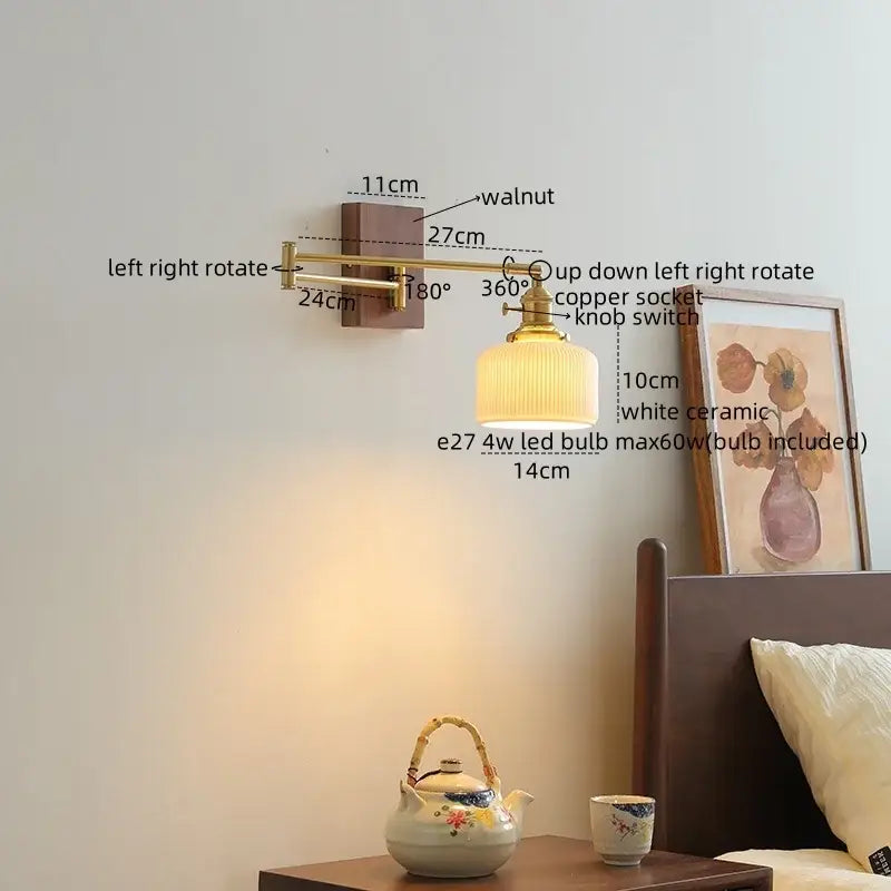 Glass Brass Reading Lamp