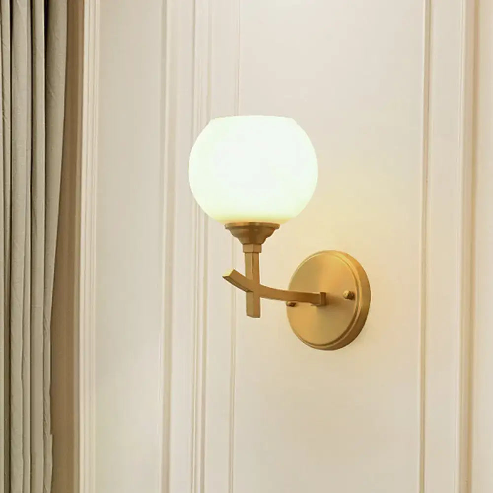 Brass Opal Wall Sconce Dual-Mount Style