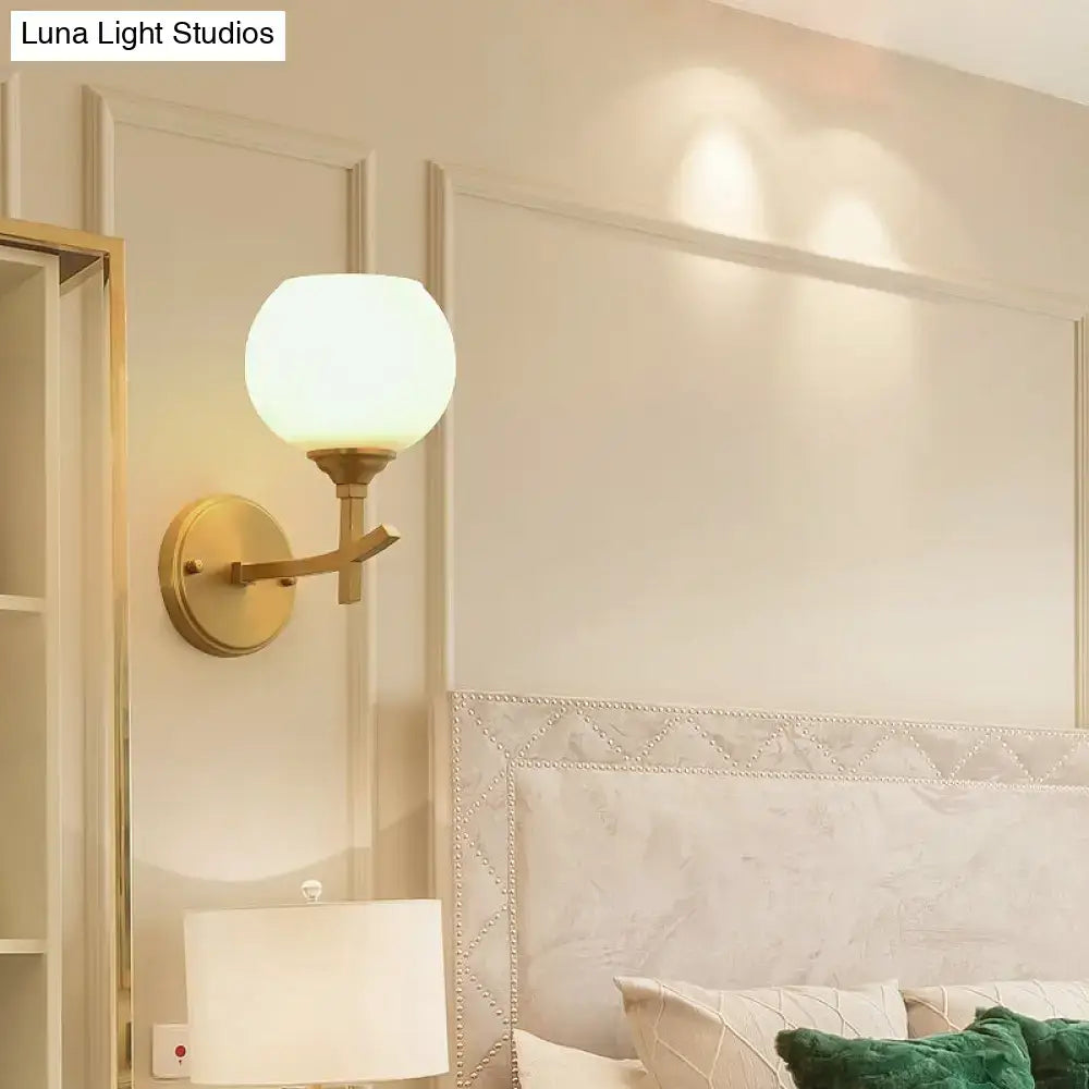 Brass Opal Wall Sconce Dual-Mount Style