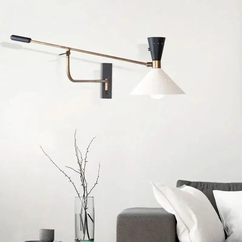 Brass Black Adjustable Sconce