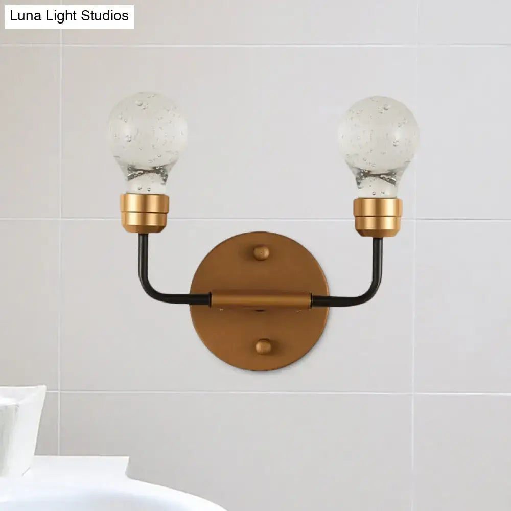 Brass Black Bulb Sconce