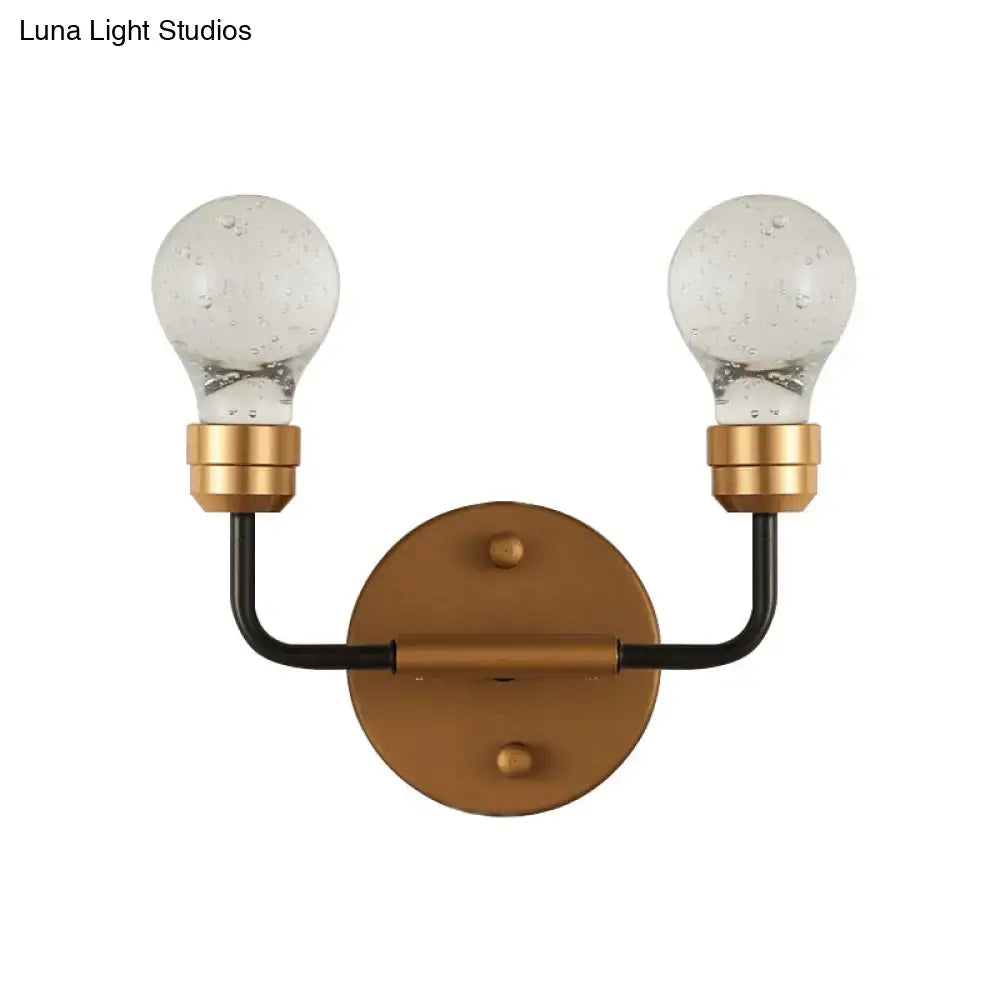 Brass Black Bulb Sconce