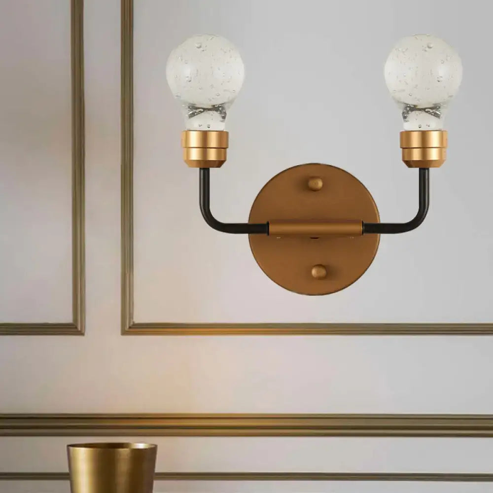 Brass Black Bulb Sconce