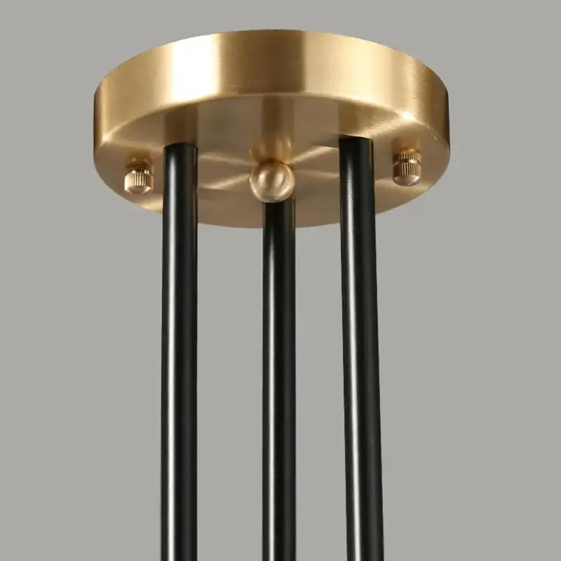 Brass Glass Ball 6-Head Geometric Chandelier