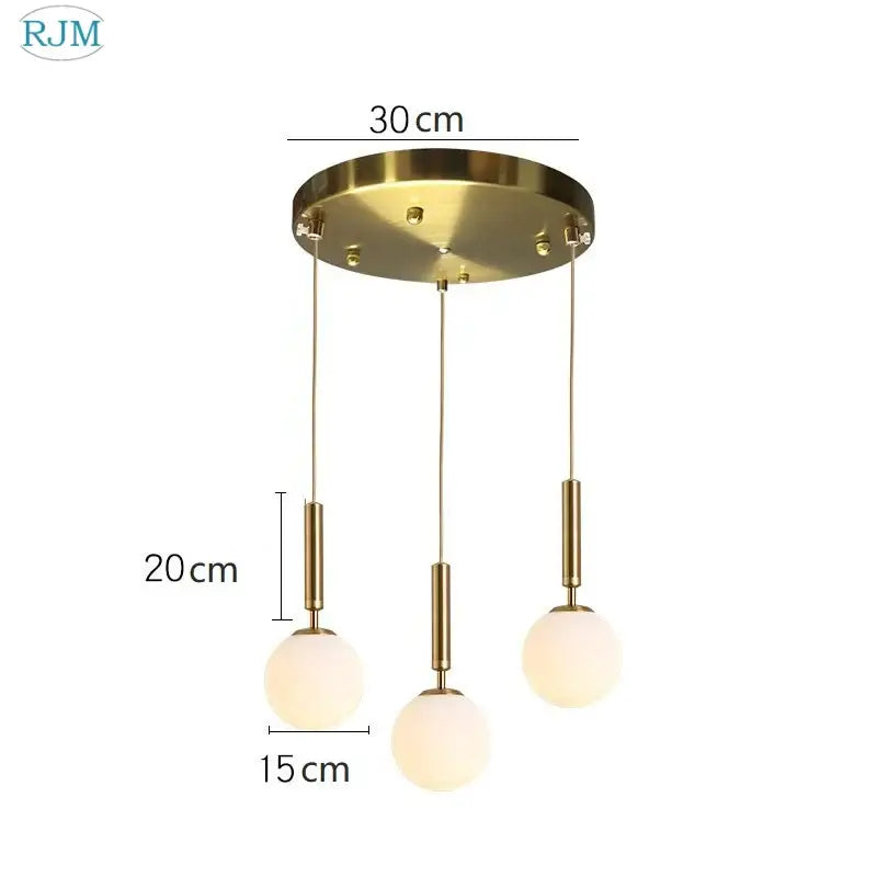 Brass Glass Pendant Light with Creative Color Options