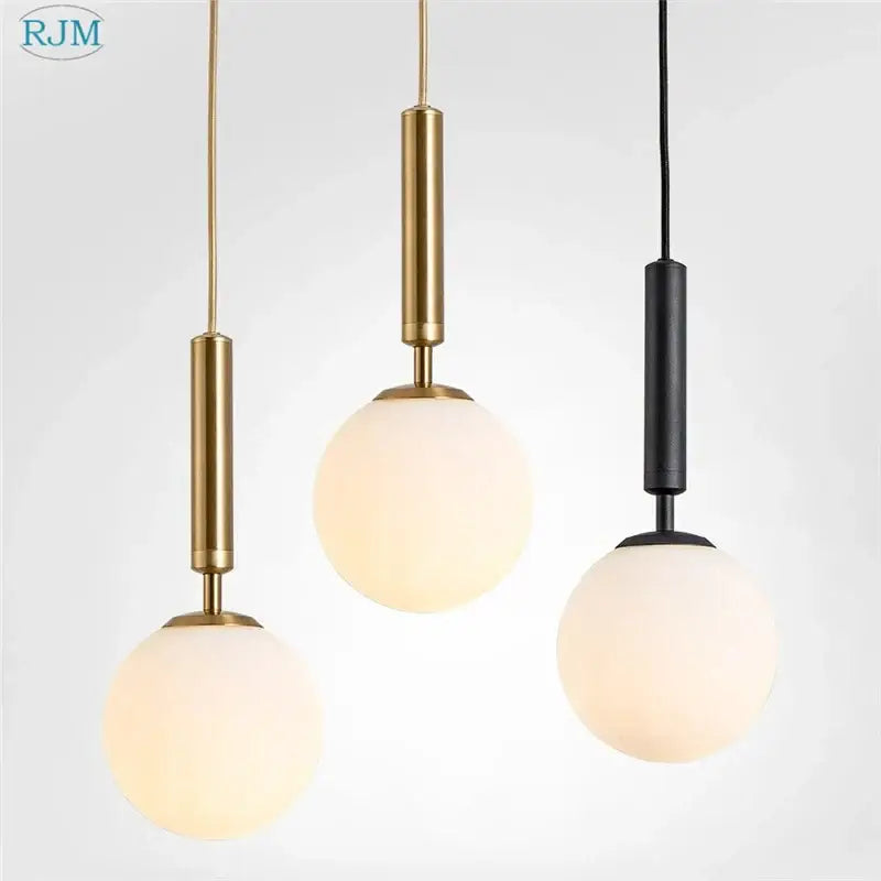 Brass Glass Pendant Light with Creative Color Options