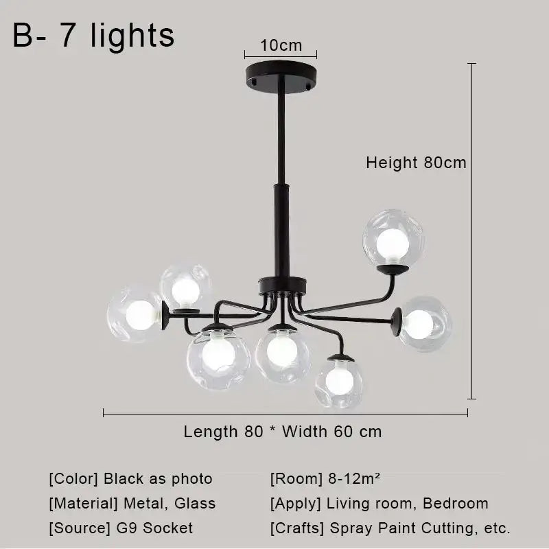 Brass Glass 18-Light Chandelier
