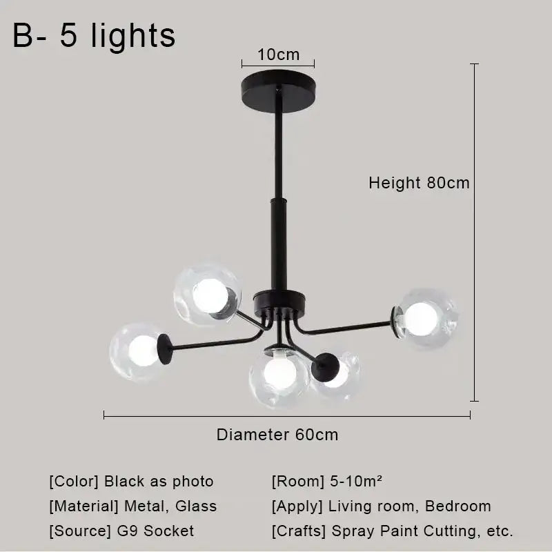 Brass Glass 18-Light Chandelier