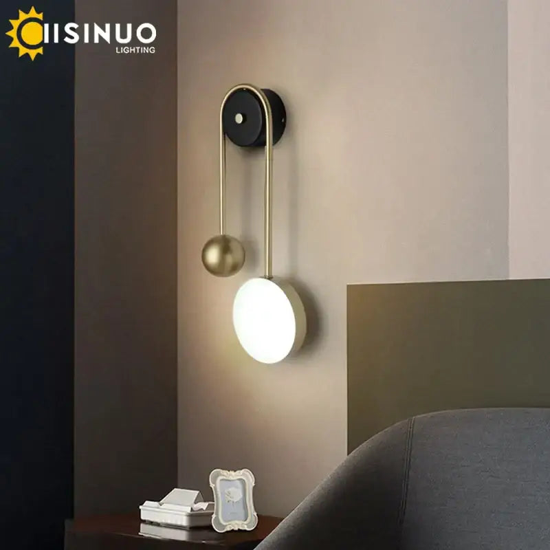 Brass Black Spherical Sconce