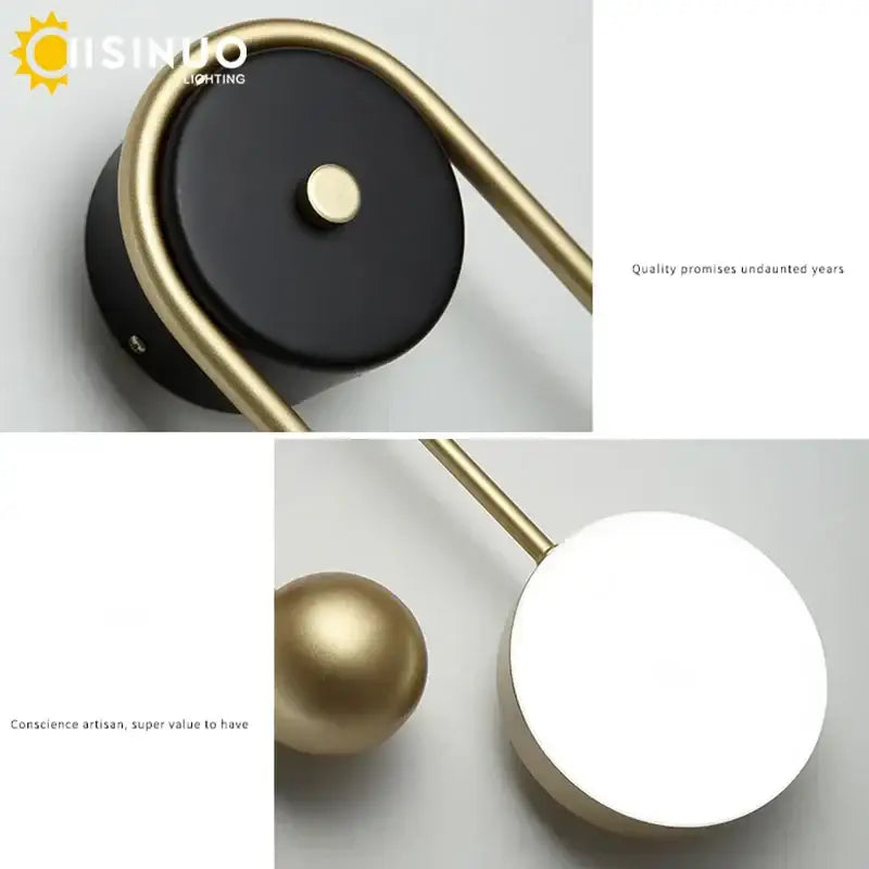 Brass Black Spherical Sconce