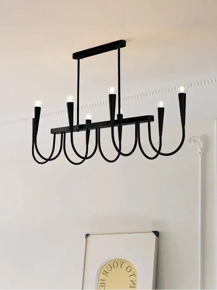 Brass Black French Pendant Chandelier