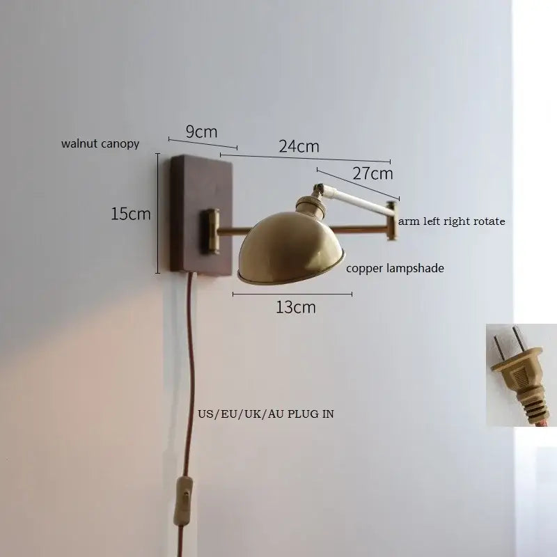 Brass Canopy LED Wall Light