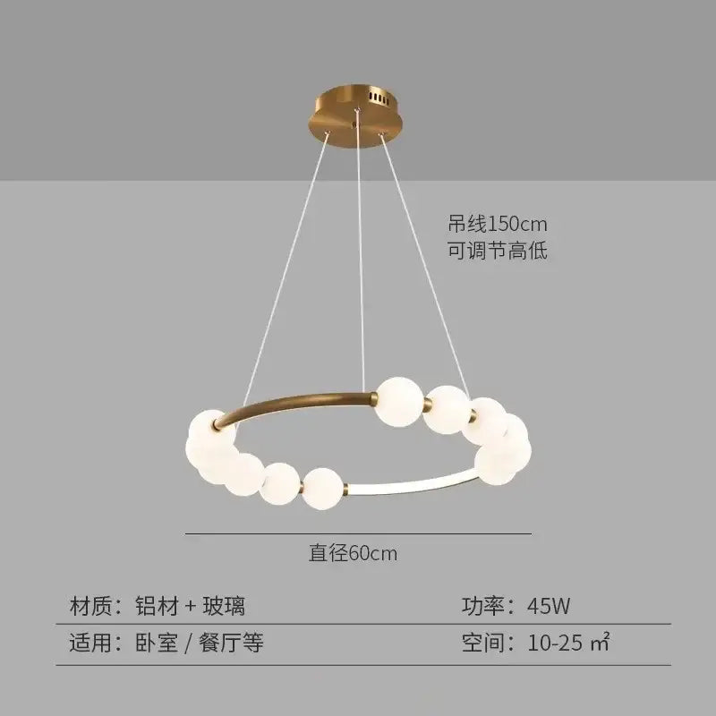 Brass Circle Ring Pendant Light