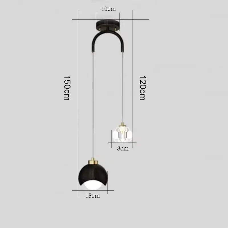 Brass Crystal Pendant Light for Bedroom
