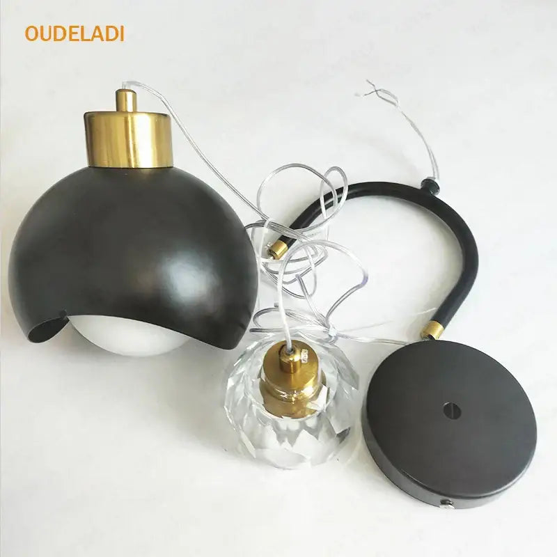 Brass Crystal Pendant Light for Bedroom