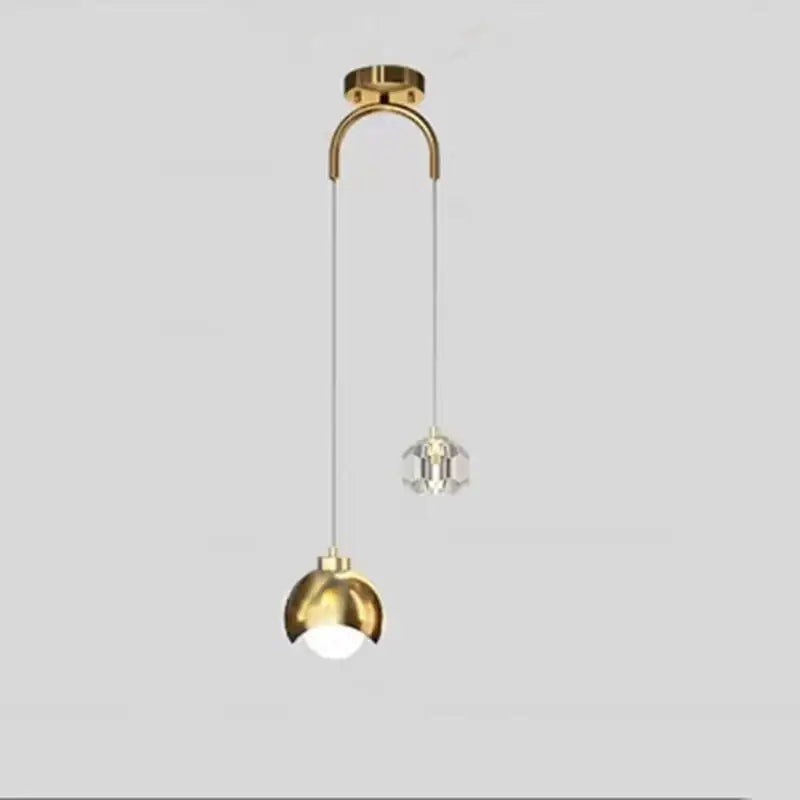 Brass Crystal Pendant Light for Bedroom