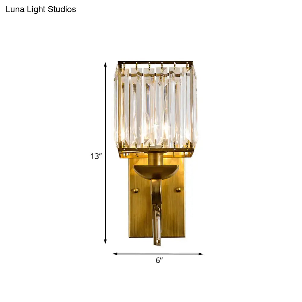 Brass Crystal Block Light