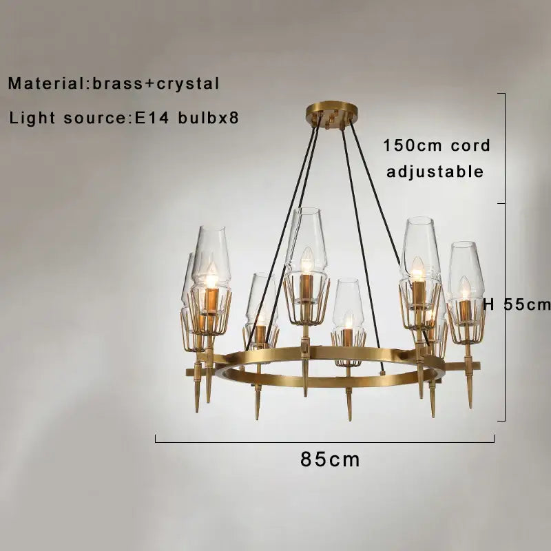 Bronze Crystal Pendant Lamp