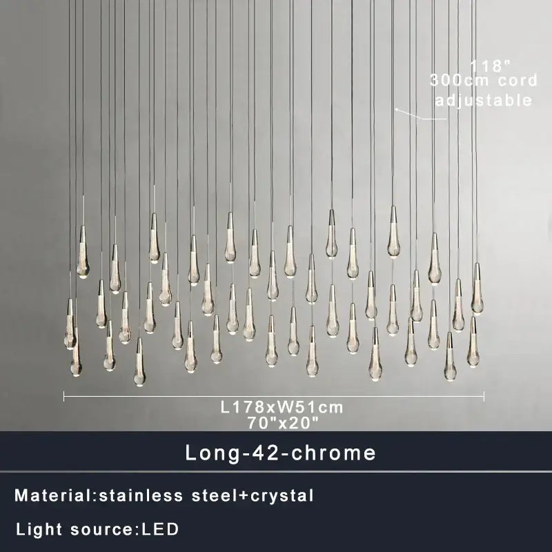 Brass Crystal Ceiling Pendant Teardrop Design