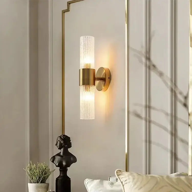 Brass Crystal Glass 10cm Sconce