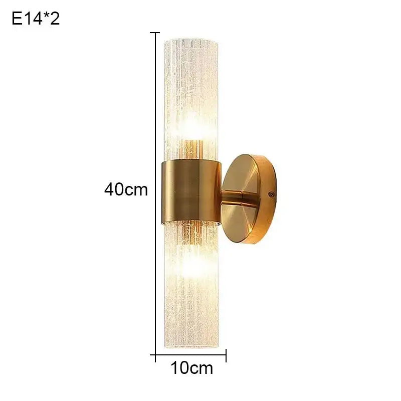 Brass Crystal Glass 10cm Sconce