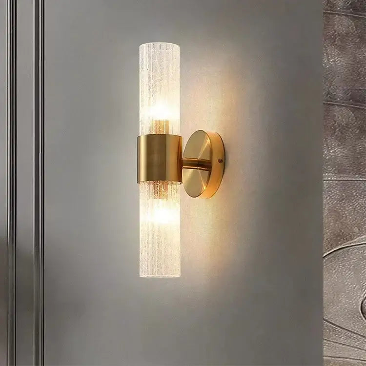 Brass Crystal Glass 10cm Sconce