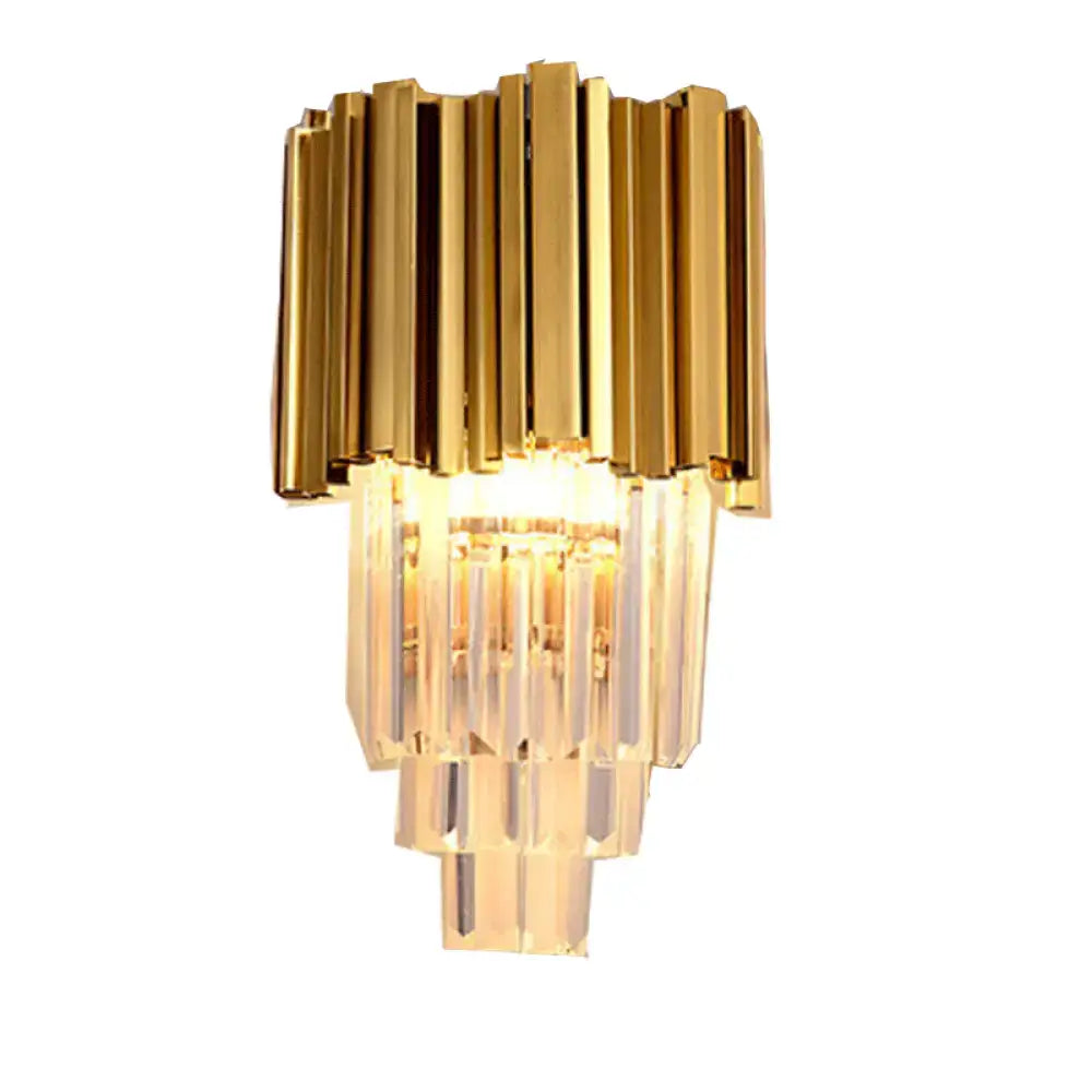 Brass Crystal Prism Wall Lamp 2-3 Light