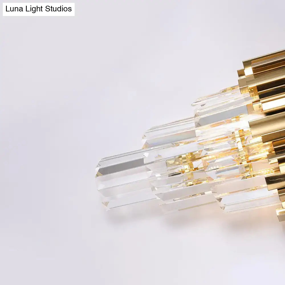 Brass Crystal Prism Wall Lamp 2-3 Light