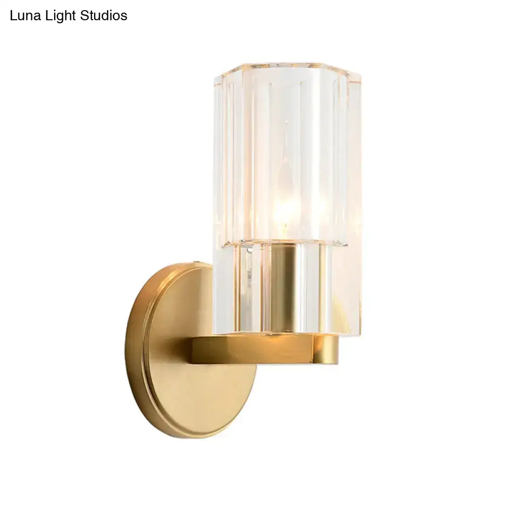 Brass Crystal Wall Mount Lamp