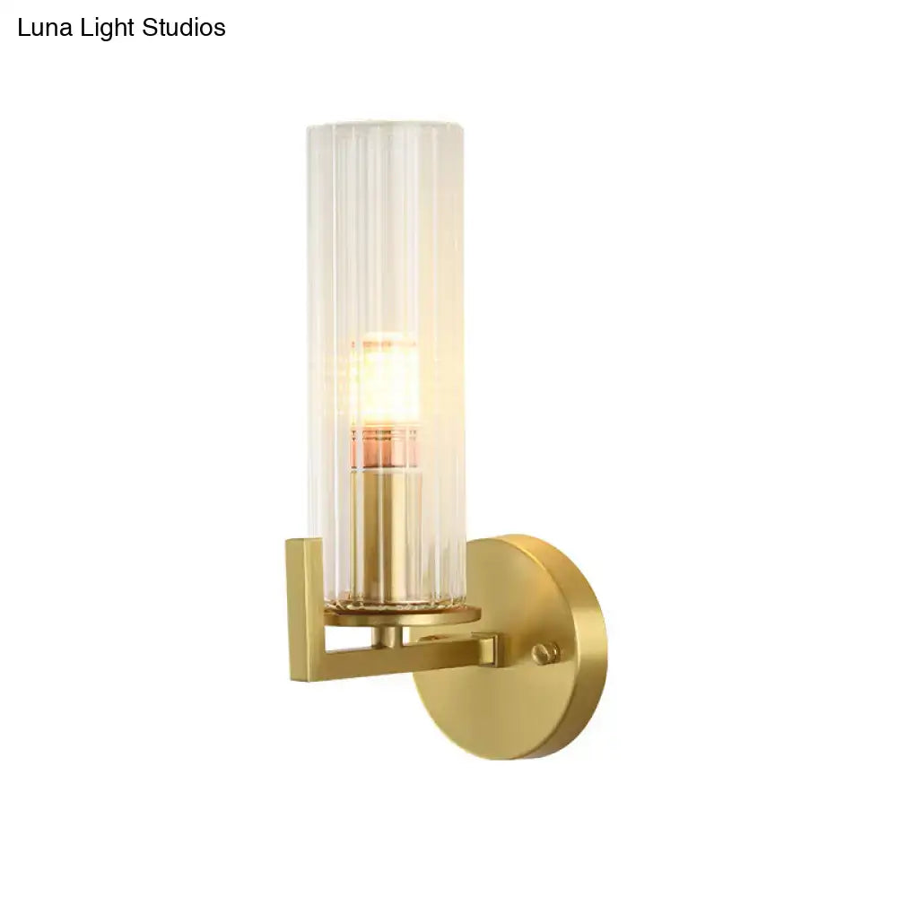 Brass Crystal Wall Sconce Compact Simple