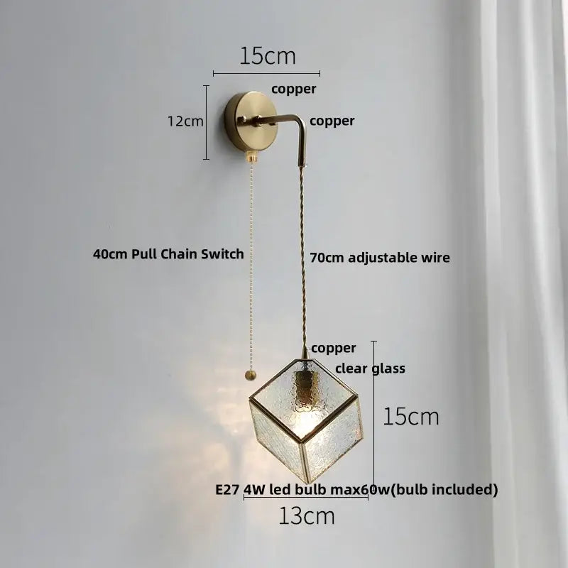 Brass Cube LED Wall Light