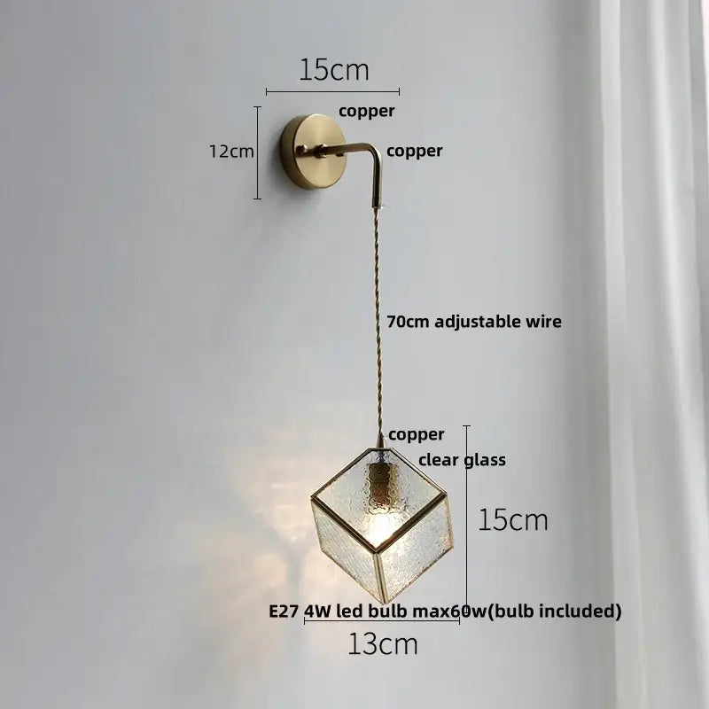 Brass Cube LED Wall Light