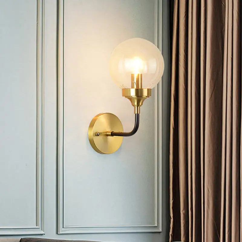 Brass Curved Wall Sconce