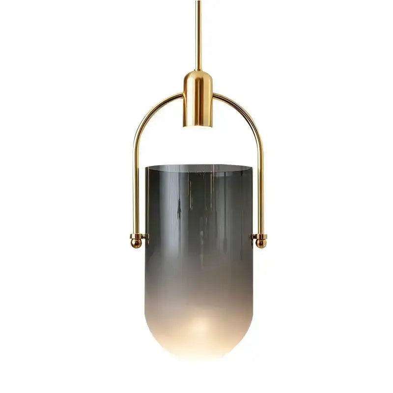 Brass Bucket Glass Chandelier