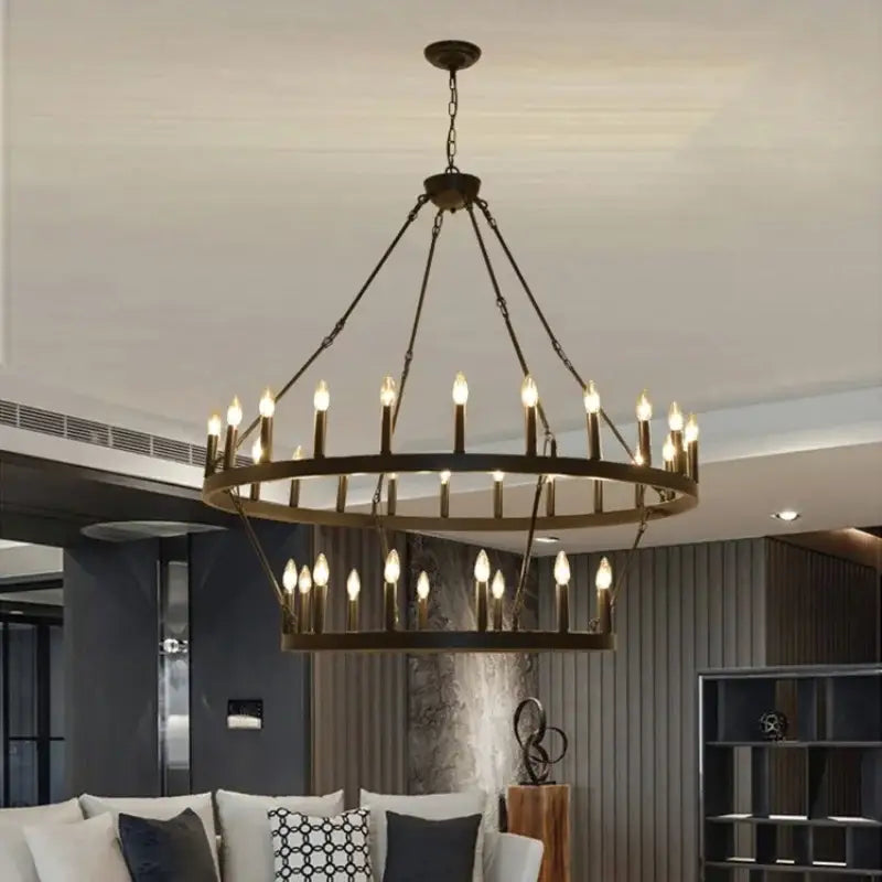 Brass Double Tier Chandelier
