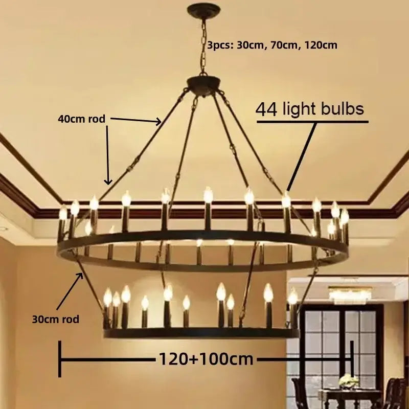 Brass Double Tier Chandelier