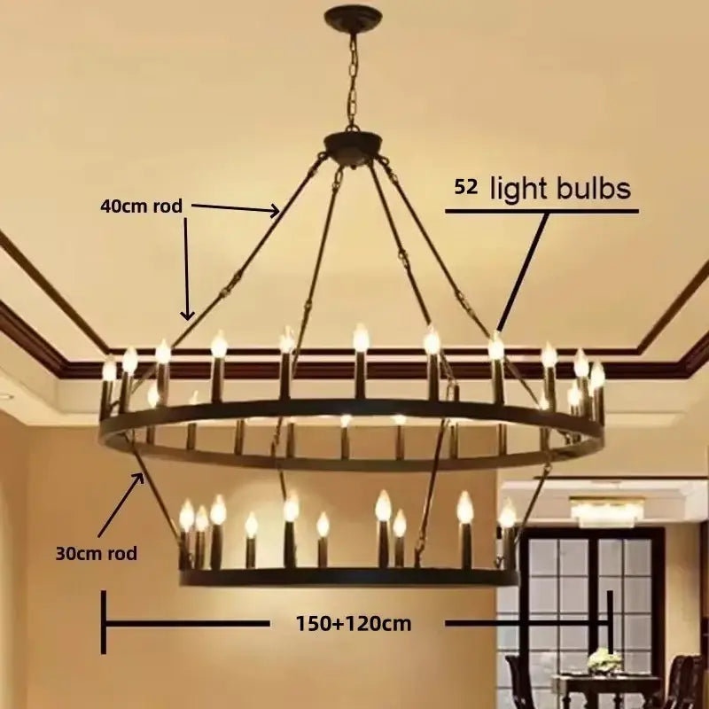 Brass Double Tier Chandelier