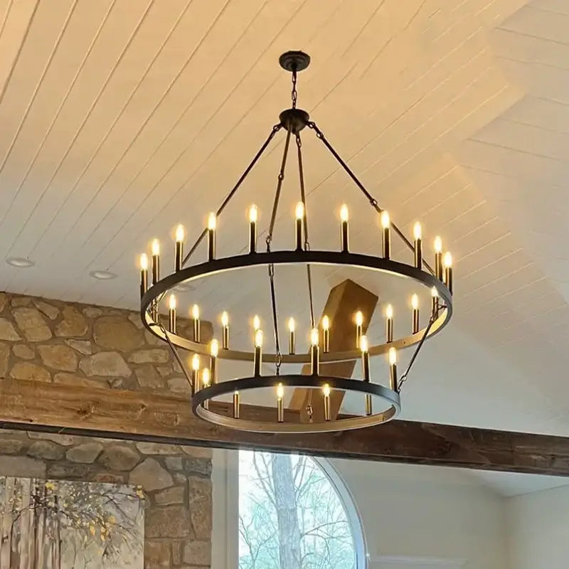 Brass Double Tier Chandelier